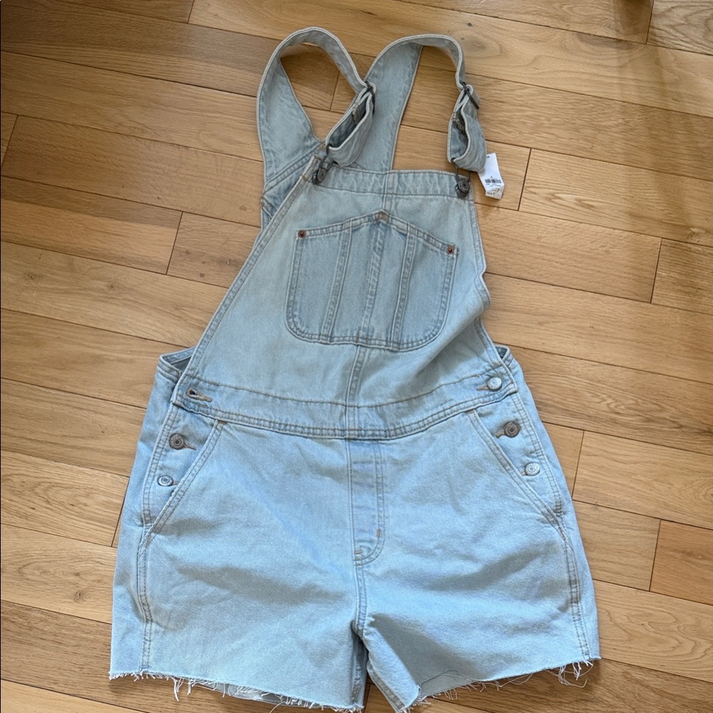 Old Navy Light Blue Denim Overalls Shorts